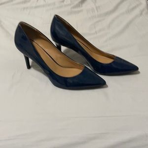 Calvin Klein navy blue leather heels, size 9